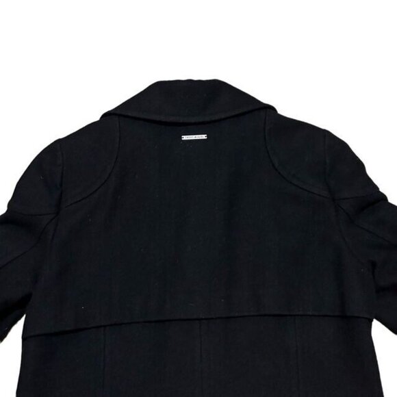 DKNY Jeans Pea Coat Women's Size Petite Small Black Long Sleeve Wool Blend - Picture 7 of 11
